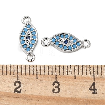 Brass Micro Pave Cubic Zirconia Connector Charms KK-U056-45P-1