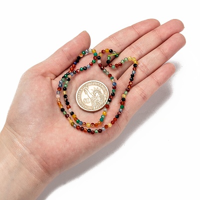 Natural Agate Beads Strands X-G-A129-3mm-A06-1