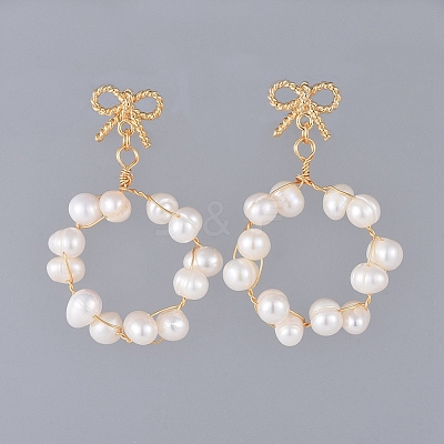 Dangle Stud Earrings EJEW-JE03750-1