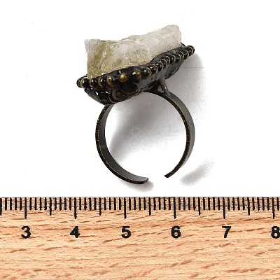Natural Yellow Quartz Irregular Nugget Open Cuff Rings G-A278-03AB-05-1