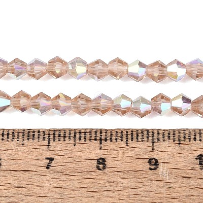 AB Color Plated Transparent Glass Beads Strands GLAA-G127-01-02F-1