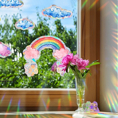 Rainbow & Cloud Rainbow Prism Electrostatic Window Stickers PW-WGA11A0-01-1