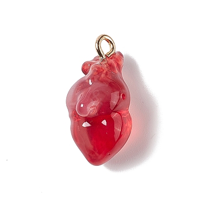 Transparent Resin Pendants RESI-E028-01G-03-1