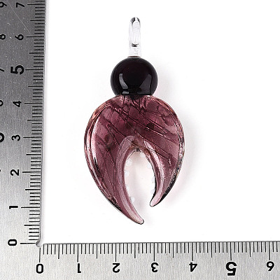 Handmade Silver Foil Lampwork Big Pendants FOIL-N031-01-1