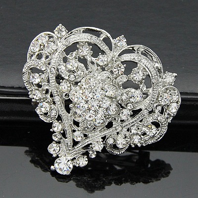 Crystal Rhinestone Heart Lapel Pin HEAR-PW0001-053-1