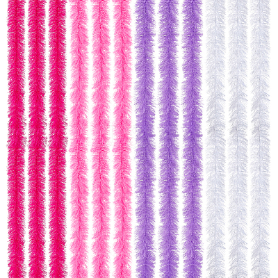12Pcs 4 Colors Polyester Turkey Feather Strips DIY-MA0007-23-1