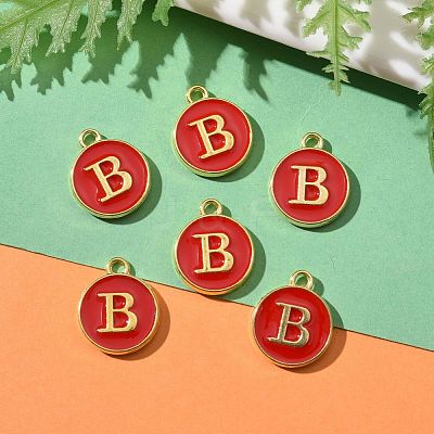 Golden Plated Alloy Enamel Charms ENAM-S118-03B-1