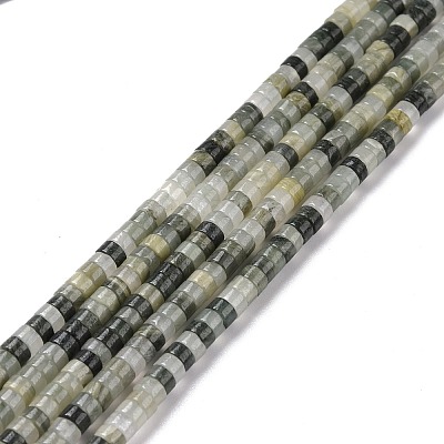 Natural Green Line Jaspe Beads Strands G-P468-12-1