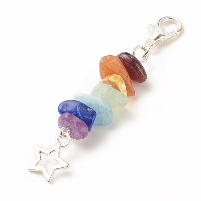 Chakra Theme Natural Gemstone Pendant Decorations X1-HJEW-JM00645-03-1