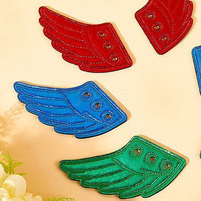 3 Pairs 3 Colors Cloth with Felt Shoe Decorations DIY-GF0011-45A-1