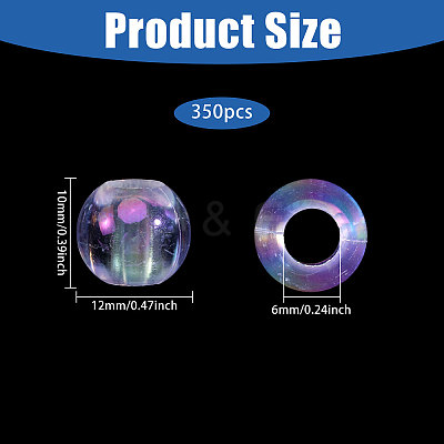 350Pcs Acrylic European Large Hole Beads MACR-CA0001-44-1