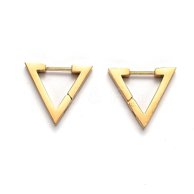 304 Stainless Steel Triangle Huggie Hoop Earrings STAS-H156-02B-G-1