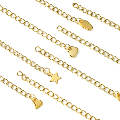12Pcs 4 Styles 304 Stainless Steel Chain Extender FIND-FS0002-96A-1