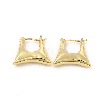 Brass Bag Shape Hoop Earrings for Women EJEW-E275-07-1