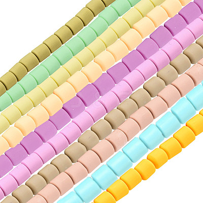 610Pcs 10 Colors Handmade Polymer Clay Bead Strands CLAY-SC0001-38C-1