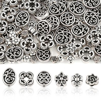 180Pcs 6 Styles Alloy Beads FIND-YW0010-61-1