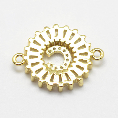 Eco-Friendly Brass Micro Pave Cubic Zirconia Links X-ZIRC-G114-C-NR-1