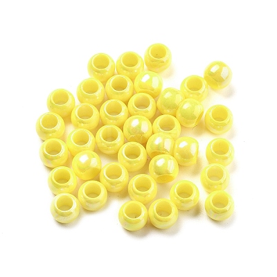 UV Plating Rainbow Iridescent Acrylic Beads PACR-D300-01G-1