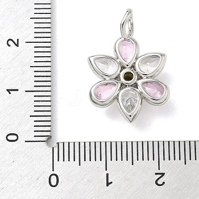 Brass Micro Pave Cubic Zirconia Pendants KK-P342-09P-1