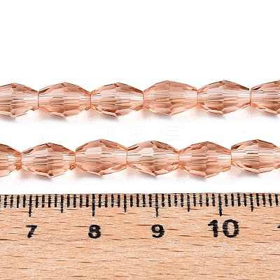 Transparent Glass Beads Strands EGLA-A037-T6x8mm-D06-1