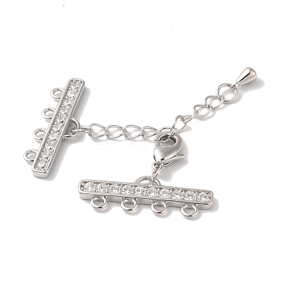 Brass Micro Pave Cubic Zirconia Chain Extender LS-KK-L216-004A-P-1
