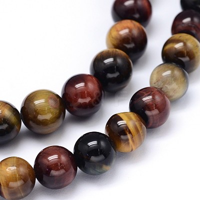 Round Natural Tiger Eye Beads Strands X-G-F222-17-8mm-1