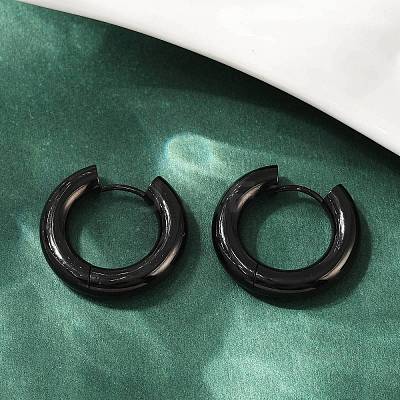 202 Stainless Steel Polishing Hoop Earrings EJEW-M106-02EB-04-1