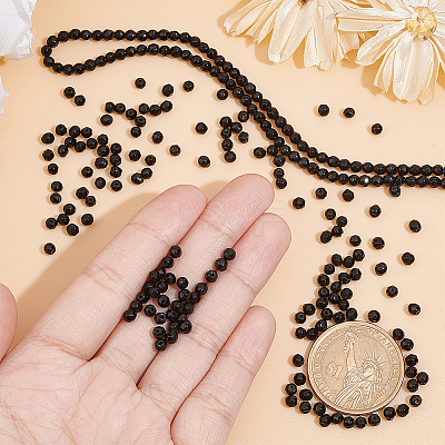 2 Strands Natural Black Onyx Beads Strands G-NB0004-19-1