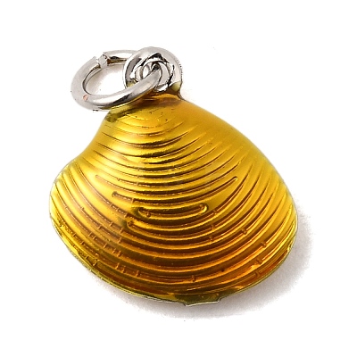 Brass Enamel Shell Charms KK-A268-08P-1