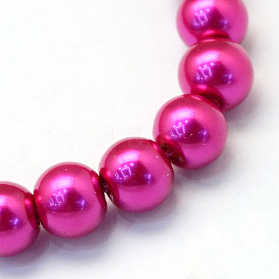 Baking Paint Pearlized Glass Pearl Round Bead Strands X-HY-Q003-6mm-17-1