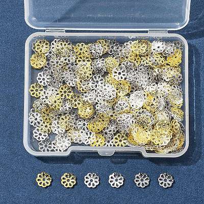 300Pcs 3 Styles Brass Bead Caps IFIN-FS0001-43-1