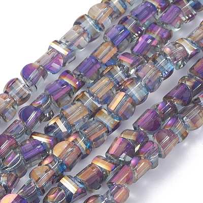 Electroplate Glass Beads Strands EGLA-L023A-FR04-1