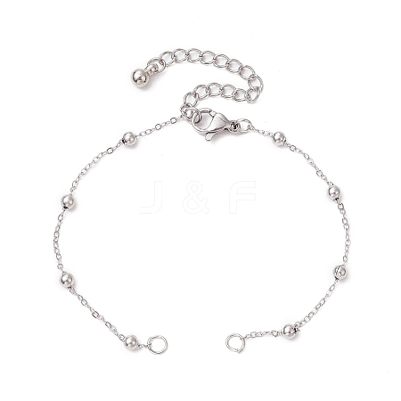 304 Stainless Steel Ball Link Chain Bracelet Making AJEW-JB01305-02-1