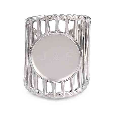 304 Stainless Steel Cuff Rings Ring Components SA-CBA098D-01P-D-1