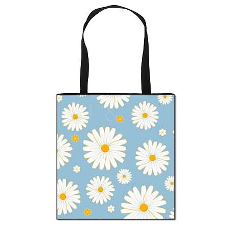 Daisy Flower Printed Polyester Shoulder Bag PW-WG89199-19-1