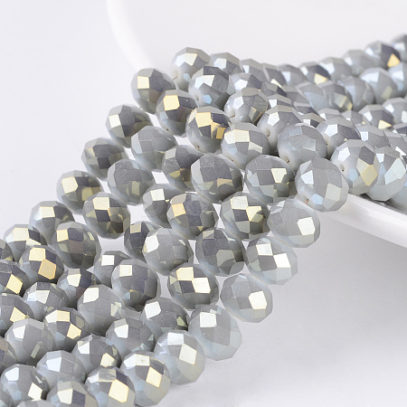 Electroplate Glass Beads Strands EGLA-A034-J10mm-Y02-1
