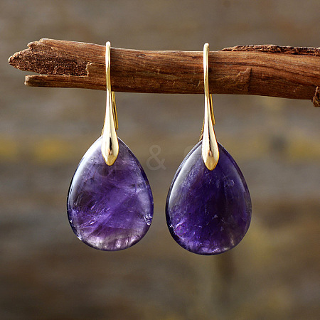 Teardrop Brass Dangle Earrings FS-WGF2982-16-1