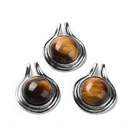 Natural Tiger Eye Pendants G-M405-06P-04-1