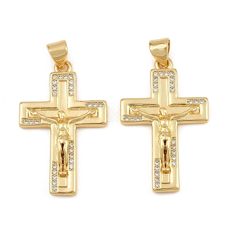 Easter Brass Micro Pave Clear Cubic Zirconia Pendants CU-CBADC6C-09G-02-1