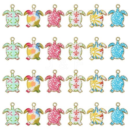 30Pcs 6 Styles Alloy Enamel Pendants ENAM-CJ0004-83-1