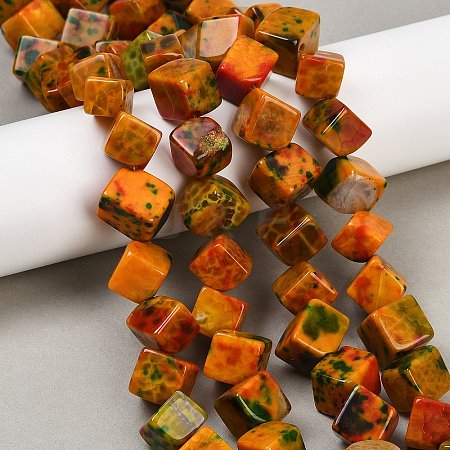 Dyed Natural Agate Beads Strands G-U029-D01-1