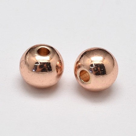 Rack Plating Brass Round Spacer Beads X1-KK-I601-6mm-RG-RS-1