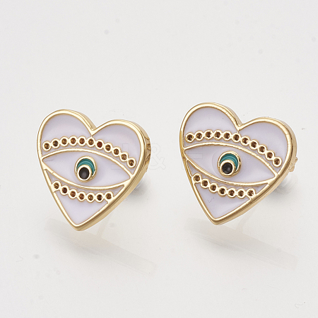 Brass Stud Earrings Findings EJEW-S201-179C-1