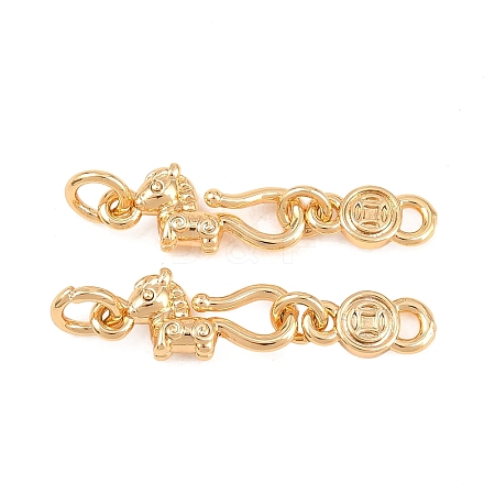 Brass S-Hook Clasps KK-L274-07G-1
