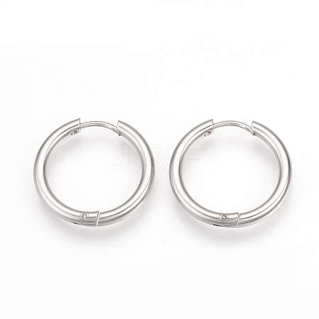 201 Stainless Steel Huggie Hoop Earrings MAK-R021-19mm-1