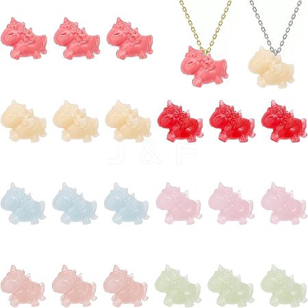 CHGCRAFT 21Pcs 7 Colors Opaque Resin Beads RESI-CA0001-48-1