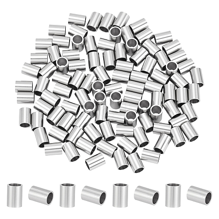 100Pcs 304 Stainless Steel Tube Beads STAS-UN0063-82B-P-1