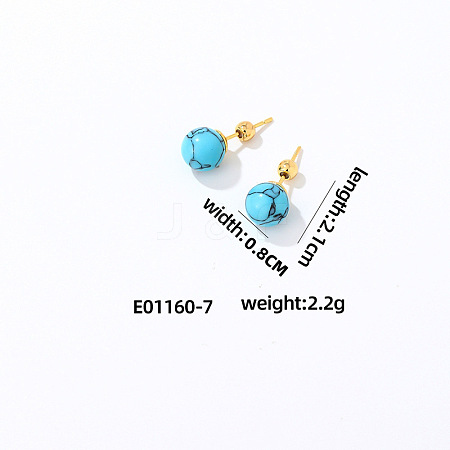 Handmade Fashion Gemstone Stainless Steel Bead Earrings Accessories for Autumn/Winter VH6205-6-1