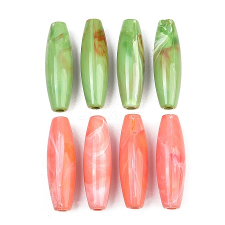 Opaque Acrylic European Beads OACR-G064-08M-1