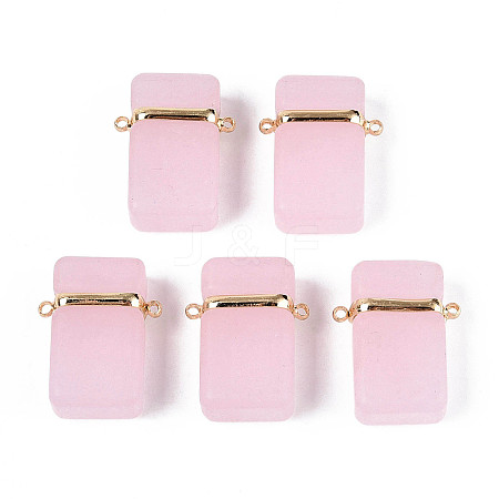 Glass Rectangle Links Connector Charms GLAA-T023-42B-1
